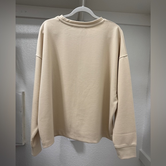 Mango MNG Oversized Textured Sweatshirt Beige Worn Once in Excellent Condition - Picture 4 of 10